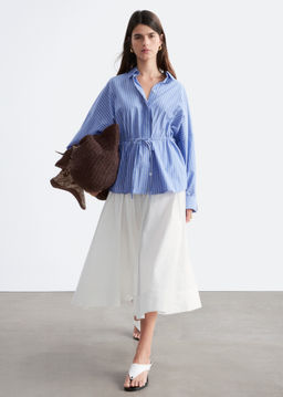 Camisa de popelina de algod?n con cord?n de ajuste - H&m фото 8