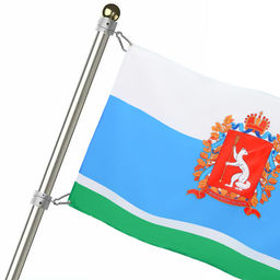 Флаг Свердловской области с гербом, 90×135 см, с люверсами