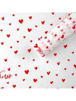 Плёнка для цветов упаковочная тишью влагостойкая Люблю, белая, 0.6?10 м