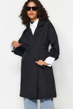 Trendyolmilla Bej Oversize Kusakl? Su Itici Uzun Trenckot TWOAW24TR00019  фото 16