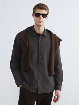 Regular Fit Uzun Kollu Gabardin Erkek G?mlek