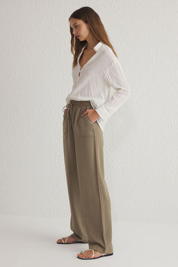 TRENDYOLMILLA Haki Beli Lastikli Ederli Kumas Pull On Jogger Dokuma Pantolon Dokuma Pantolon TWOSS25PL00010  фото 2