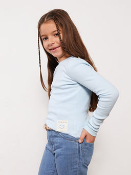 Bisiklet Yaka Uzun Kollu K?z ?ocuk Ti??rt - Waikiki фото 2