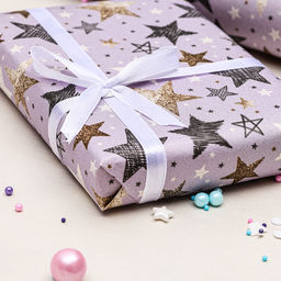 Цена за 2 шт. Бумага упаковочная, крафт «Звезды», 70×100 см, 1 лист