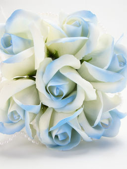 Набор из 6 нежных бело-голубых мыльных роз - SB BEAUTY фото 4