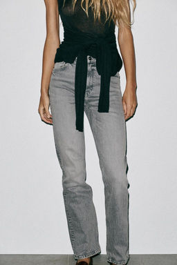 TRF HIGH-WAIST STRAIGHT LEG JEANS - Zara фото 2