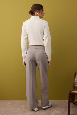 Vizon Cizgili Biye Detayl? Wide Leg/Genis Paca Pantolon TWOAW26PL00044 - Trendyolmilla фото 4