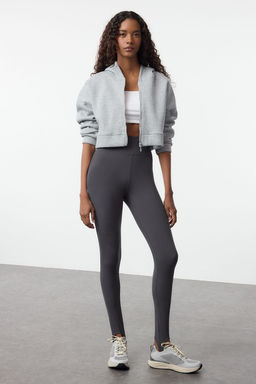 TRENDYOLMILLA Siyah F?rcal? Soft Kumas Fuzo Tam Boy Yoga Orme Spor Tayt THMAW25TY00009  фото 23