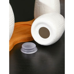 Набор фарфоровый для специй на бамбуковой подставке BellaTenero, 3 предмета: солонка 70 мл, перечница 70 мл, сахарница с ложкой 260 мл, белый