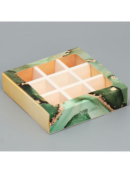 Цена за 5 шт. Коробка под 9 конфет с ячейками Любимому учителю 14.5 х 14.5 х 3.5 см - Дарите счастье фото 3