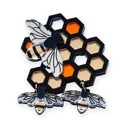 Брошь Пчелки на сотах