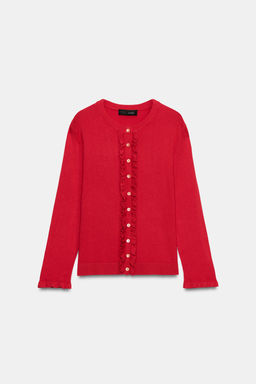 CHAQUETA PUNTO VOLANTES / Rojo - Zara фото 7