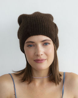 Шапка из пуха яка UL темно-коричневая