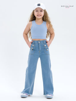 Кроп-топ лапша голубой - Sovalina фото 6