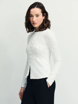 Приталенный лонгслив из вискозы / Zarina  фото 5