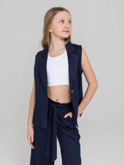 Костюм школьный (жилет, брюки) для девочек - Синий мир фото 3