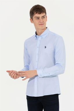 Рубашка мужская голубая Uzunkol Basic - U.s. polo assn фото 7