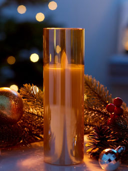 Светодиодная свеча «Золотистая», 18×5.5 см, от батареек AAx2, свечение тёплое белое