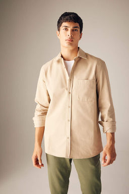 Рубашка стандартного кроя с длинным рукавом - Defacto фото 3