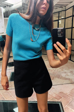 BASIC 100% WOOL SHORT SLEEVE TOP - Zara фото 15