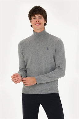 U. S. Polo Assn Мужской серый меланжевый базовый свитер - U.s. polo assn фото 10