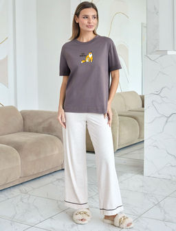 Футболка с принтом свободная из премиального 100% хлопка