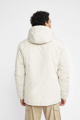 Водоотталкивающее пальто обычного кроя с капюшоном - Defacto фото 10