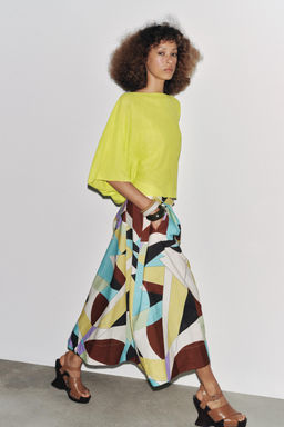 ZW COLLECTION PRINTED MIDI SKIRT - Zara фото 13