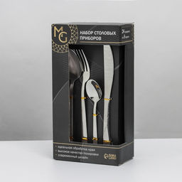 Набор столовых приборов Magistro, 24 предмета, нержавеющая сталь, серебристый
