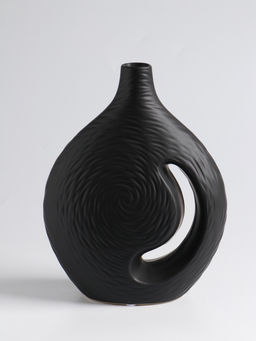 Ваза для цветов «Невада», 23×16.5 см, керамика, чёрная