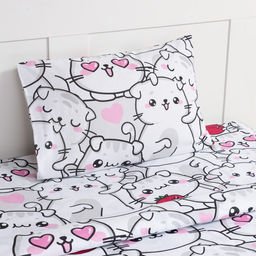 Постельное бельё Этель 1,5 сп Sweet cats, 143х215 см, 150х214 см, 50х70 см -1 шт, 100% хлопок, бязь  фото 2