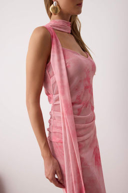 Yesil Fular Detayl? Tul Maxi Orme Elbise TPRSS25EL00314 - Trendyolmilla фото 24