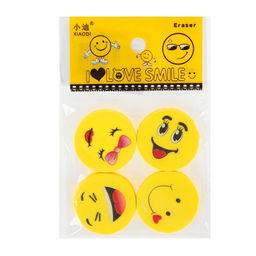 Набор ластиков фигурных Веселые смайлы 4шт в блистере микс