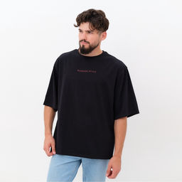 Футболка мужская KAFTAN Russian style, размер 52, чёрная