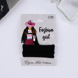 Цена за 12 шт. Резинки для волос «Стильная», набор 2 шт., 5.5 см, чёрные