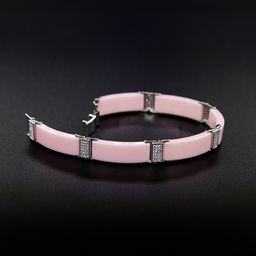 Браслет Лило керамика розовая + родированное покрытие