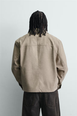 SOBRECAMISA EFECTO ANTE / Gris / Beige - Zara фото 3