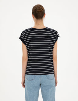 Lacivert Comfort Fit _izgili Ti__rt