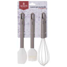 НАБОР: ВЕНЧИК, ЛОПАТКА, КИСТОЧКА AGNESS, 3 ПРЕДМЕТА фото 2