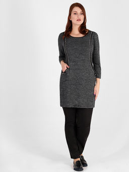 Туника темно-серая с карманами больших размеров - Almond фото 2