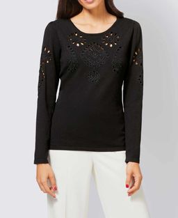 Пуловер, черный - Patrizia dini фото 3