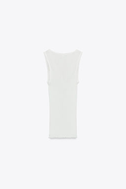 LACE RIBBED T-SHIRT - Zara фото 25