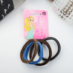 Цена за 12 шт. Резинки для волос «Спорт», набор 4 шт., полоски блеск, 5 см, тёмные