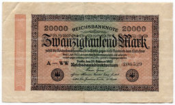 Банкнота 20000 марок 1923 года Германия
