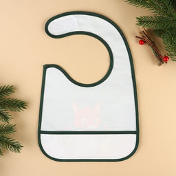 Нагрудник для кормления Крошка Я Наше счастье, непромокаемый на липучке, с карманом, цвет зеленый  фото 2