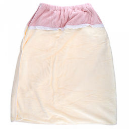 Парео махровое "Куколка" 80х165см, хлопок 100%, на резинке с липучкой, на кнопке, ажурный кант; с чалмой на пуговице 68х25см, ванильный (Китай)