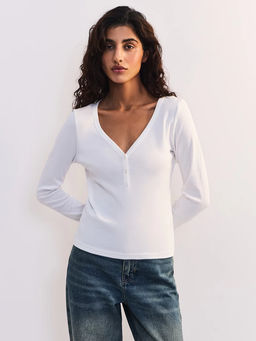 Лонгслив с застежкой на груди / Zarina  фото 3