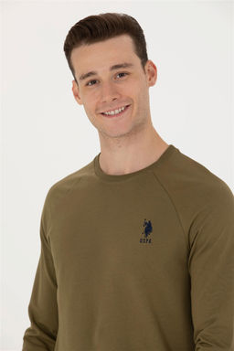 U. S. Polo Assn / Мужской базовый свитшот цвета хаки - U.s. polo assn фото 2