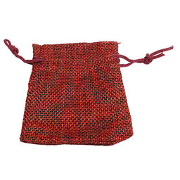 Мешочек для подарков, рун и оберегов ЛЕН бордовый 9х7см