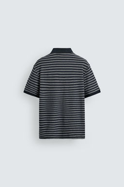 POLO REGULAR FIT JACQUARD RAYAS / Marino / Blanco - Zara фото 8
